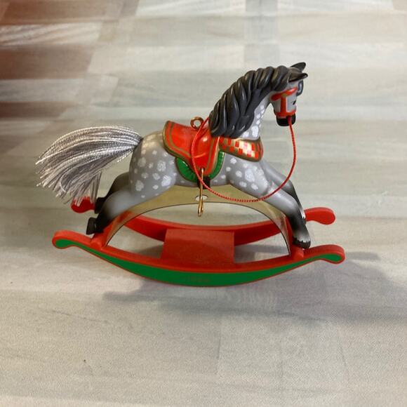 Vintage 80s Hallmark Rocking Horse Ornament #8 in Series (1988) w/Box - Picture 2 of 4